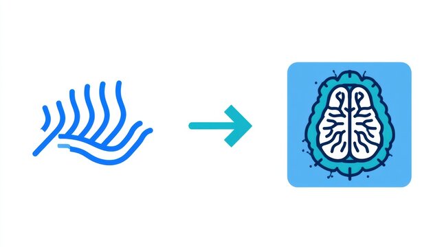 Breath wave icon leads to an icon representing the parasympathetic nervous system in a visual diagram showing their connection without text.