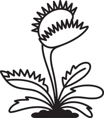 Cartoon carnivorous venus flytrap plant illustration © Ranaart