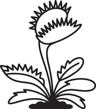 Cartoon carnivorous venus flytrap plant illustration