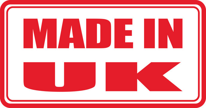 The UK flag sign reads made in UK with red letters.