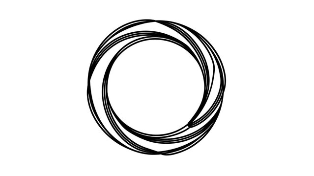 Abstract circular line art on white background.