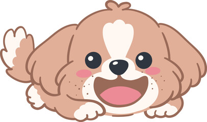 Obraz premium Dog Illustration Cute Shih Tzu Character
