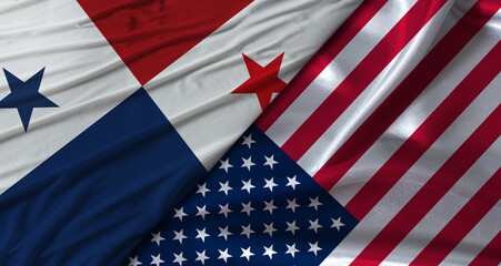Fototapeta premium Bilateral relations between Panama and United States. Diplomatic relations between United States and Panama