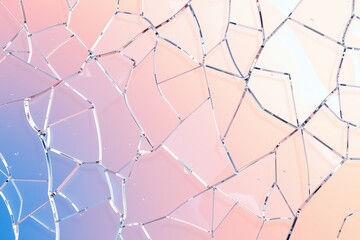 Obraz premium Fractured surface, pastel colors blend. Light reflects off broken glass creating abstract pattern. Delicate, fragile texture visible.