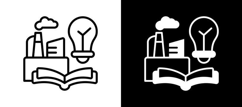 Industry Knowledge whiteblack icon