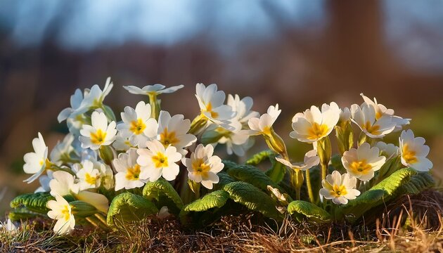 Primroses Flowers Bush Primroses Plants Spring
