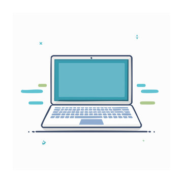 Flat design laptop illustration