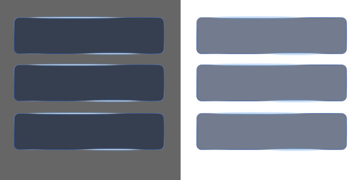 Glowing square button dark interface blue neon frame abstract technology panel with empty space for digital menu, futuristic web design, or user interface layout