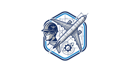 Vintage Aviation Pilot Emblem Design. © samsul