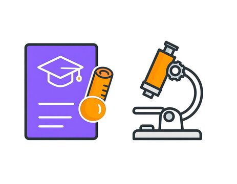 Education Science Learning Academic Icon Set.