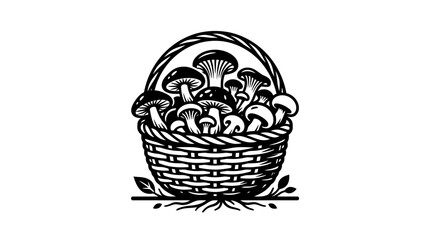 A basket full of mushrooms. © samsul