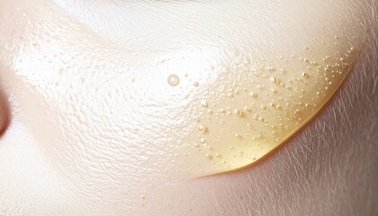 Fototapeta premium Close-up of Transparent Cosmetic Gel Texture with Water Bubbles