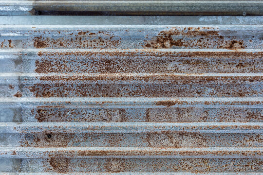 Corroded Corrugated Metal Siding Panels in Ukraine
