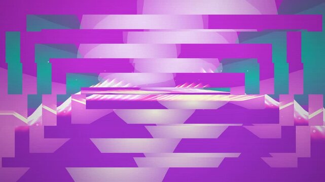 Abstract Glitch Background: A vibrant and dynamic abstract background featuring a glitch effect with interlocking geometric shapes in shades of purple, pink, and teal.