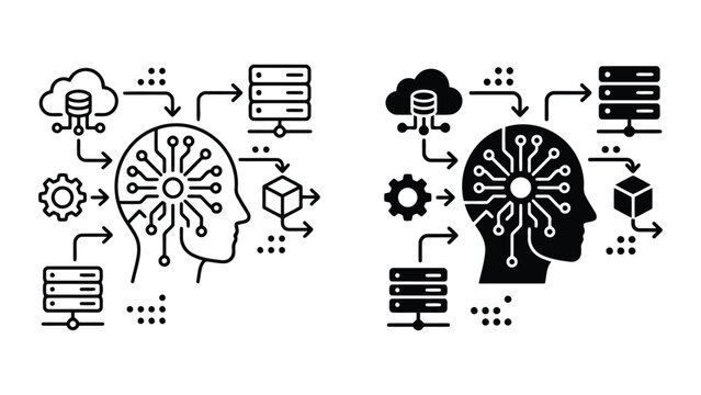 Artificial intelligence brain hub managing data servers and processing
