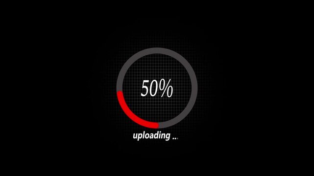 Uploading circle loads on the device screen with a smooth animation. Software uploading process. Please wait uploading in progress. motion graphic of Circular loading .4K