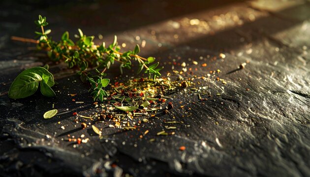 Close up of vibrant green moss on wet forest ground.