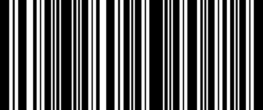 Barcode strip background of vertical black lines of varying widths. eps 10