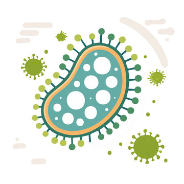 Abstract Microbe and Virus Illustration