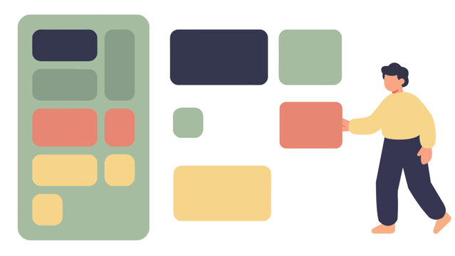 No-Code Website Builder Screen Graphic and Visual App Interface Customization Concept Illustration