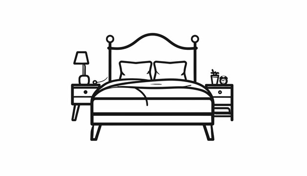 Bed with headboard and pillows.