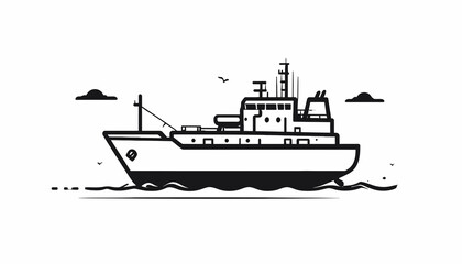 Large Ship Sailing on Water Surface. © Undangan