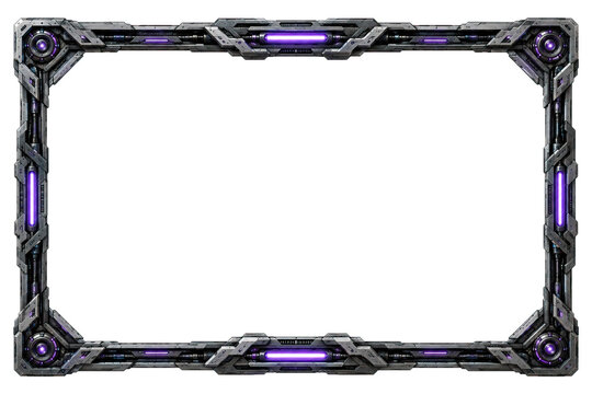 Sci Fi Tech Frame. Futuristic Borders PNG Transparent Background