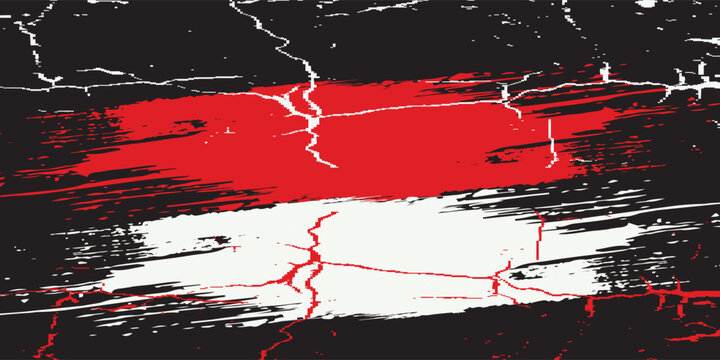 Car sticker wrap abstract banner sporty lines white, red and black grunge color combination brush thunder storm pattern motorsport racing.