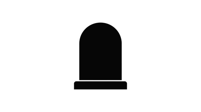 Helloween Black tombstone icon, funeral symbol, grave marker, silhouette illustration Vector