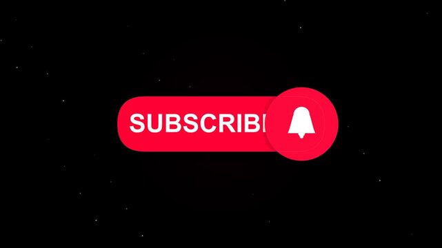 Vibrant red digital subscribe button with a notification bell icon, prompting online audience engagement and content alerts for digital media