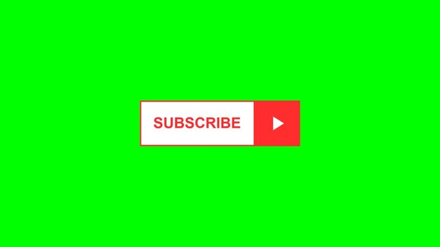 Red Rectangular Subscription Button Interface Design Element Isolated On Bright Green Background Screen