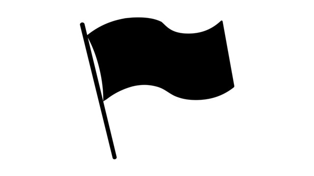 A clean flat vector line icon showing a simple pennant flag, useful for event maps, milestone markers, achievement cues, and playful UI accents.