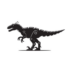 Fototapeta premium Dinosaur Silhouette On White Background A Modern Graphic Representation
