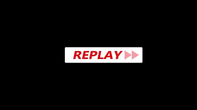 Replay icon button animation with  red color on transparent background 4k