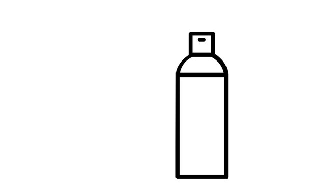 Minimal clean flat vector line icon of a sunscreen bottle for dermatology apps, SPF product labels, pool rules, and summer wellness materials.