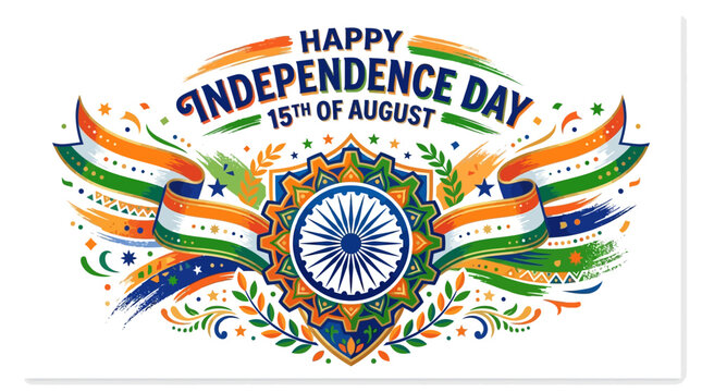 Happy Independence Day India 15th of August Emblematic Design