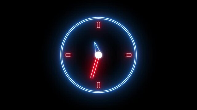 cool nion light round speedometer clock animation video in dark background 16 to 9 ratio 4k video futurez