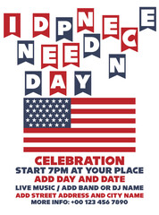 Obraz premium Independence day celebration poster flyer or social media post design