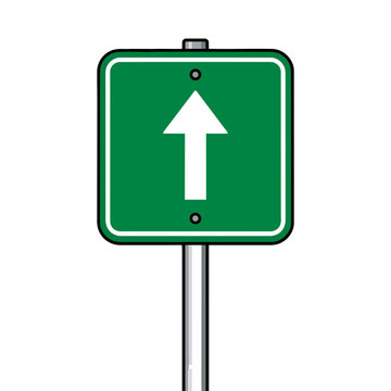 Green Arrow Direction Sign Vector Illustration