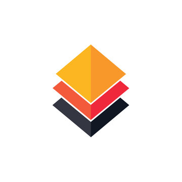 Stacked Colorful Triangles Vector Icon