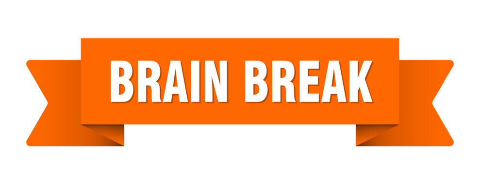 brain break ribbon isolated on transparent background. brain break ribbon