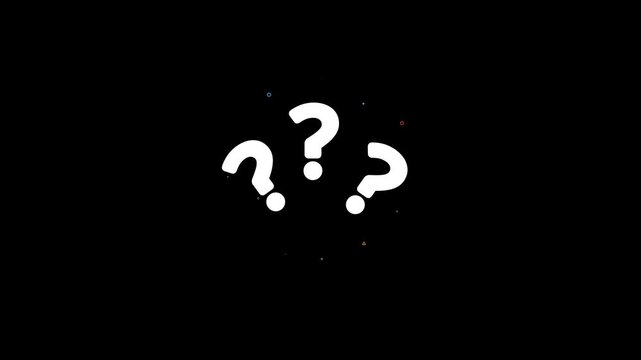 Animated question marks. Black and white thin line icon 4K video for web design. Why asking. Questioning problem isolated monochromatic flat object animation with alpha channel transparency