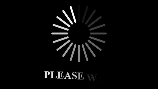 Please wait white bounce circular spinner animation 4K UHD