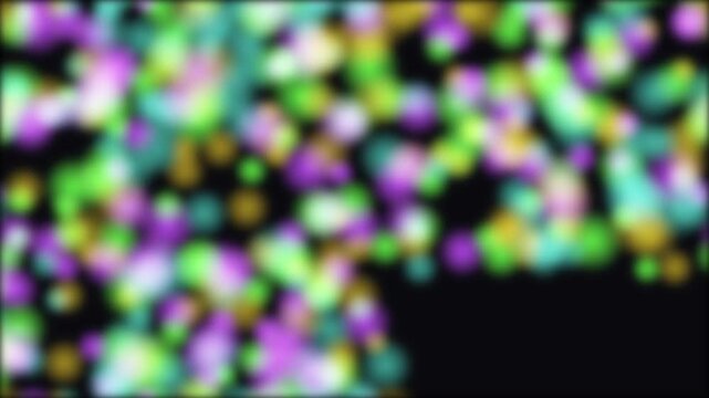 Abstract blurry colorful lights on a dark black background 4k video