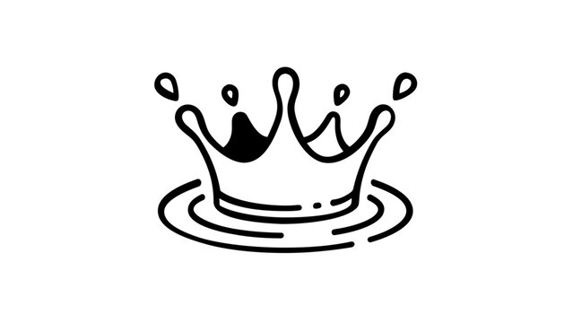 Playful water splash vector icon illustration with simple minimalist line art, great for cruise pools, beach holidays, resort tourism, marine adventures, summer campaigns, and scalable travel graphics