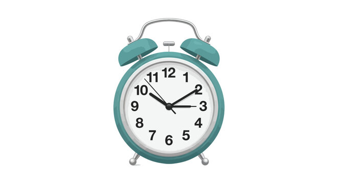 Alarm clock with silver bells and black hands on a white background wake up call timekeeping timepiece chronometer horology digital clock analog clock clock face bell morning routine time