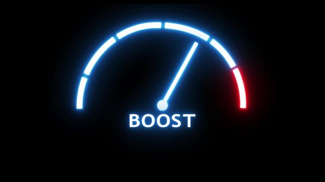 Hormone testosterone level measuring scale with muscular man silhouette. Hand holding boost word. Testosterone boosting technology .Animation video.
