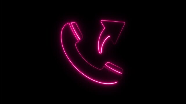 Neon pink outgoing call animation on black background