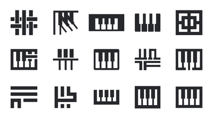 Black and white keyboard key designs. © reptorAI