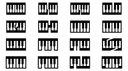 Piano keyboard keys icons set. © reptorAI